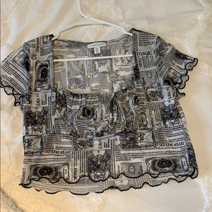 Mesh astrology top shop crop top